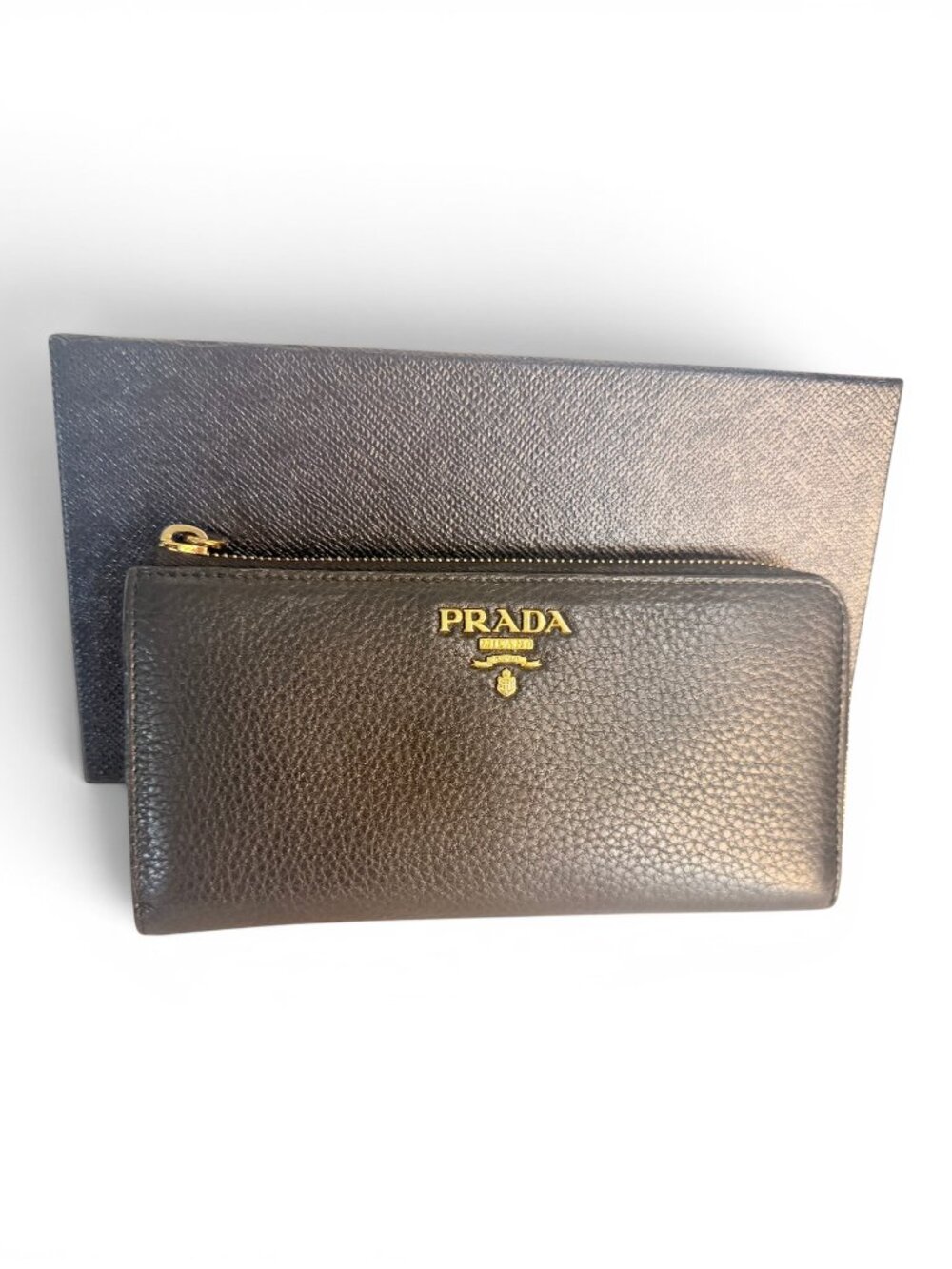 Prada Calfskin Travel Wallet Black, Like New